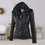 Annika Faux Leather Hooded Jacket