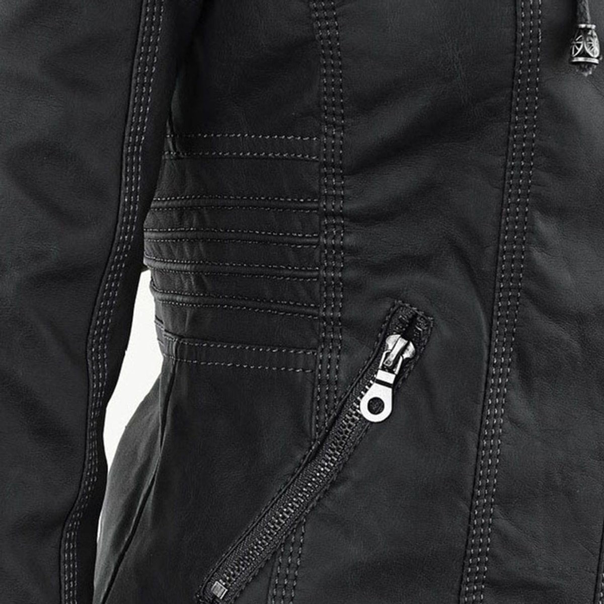 Annika Faux Leather Hooded Jacket
