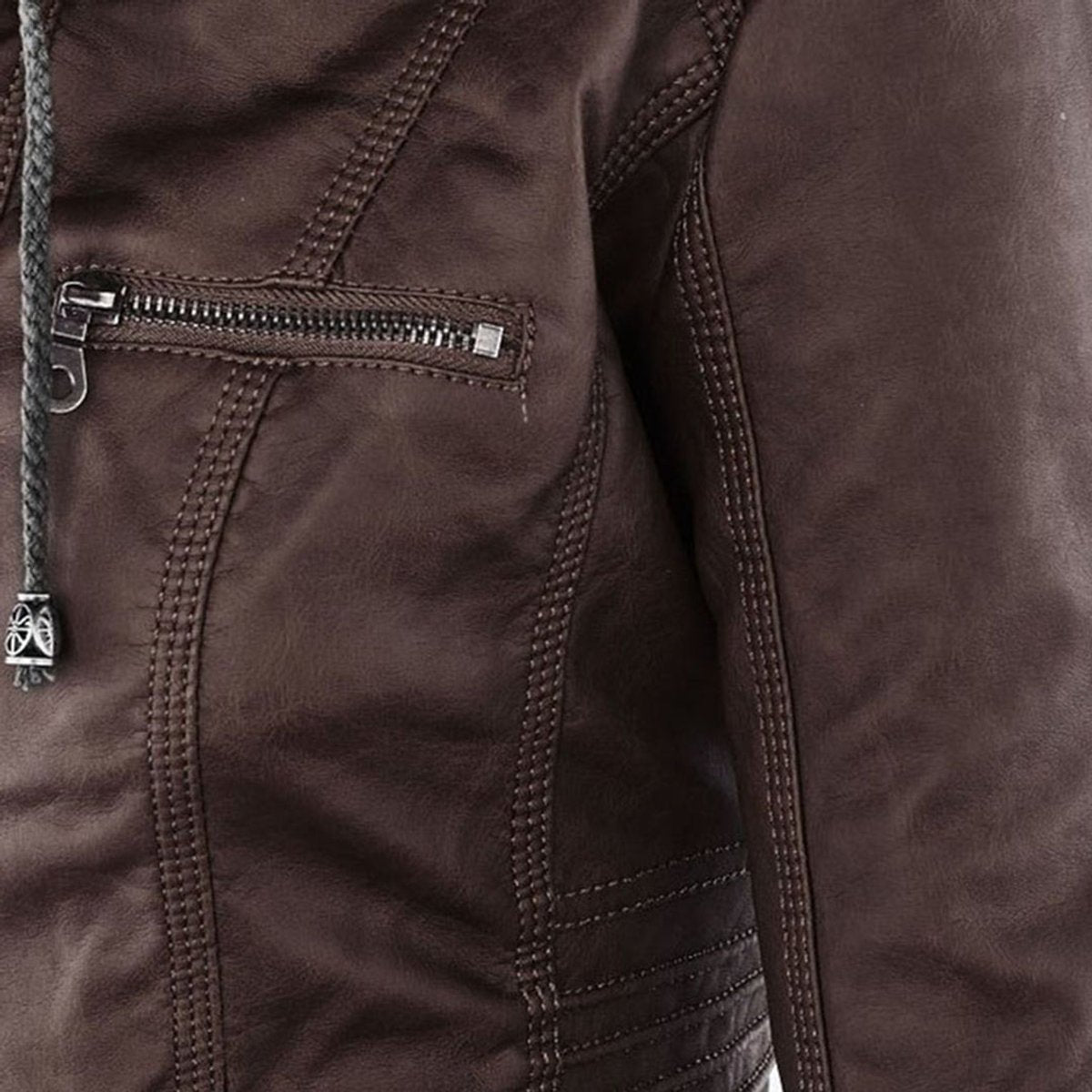 Annika Faux Leather Hooded Jacket