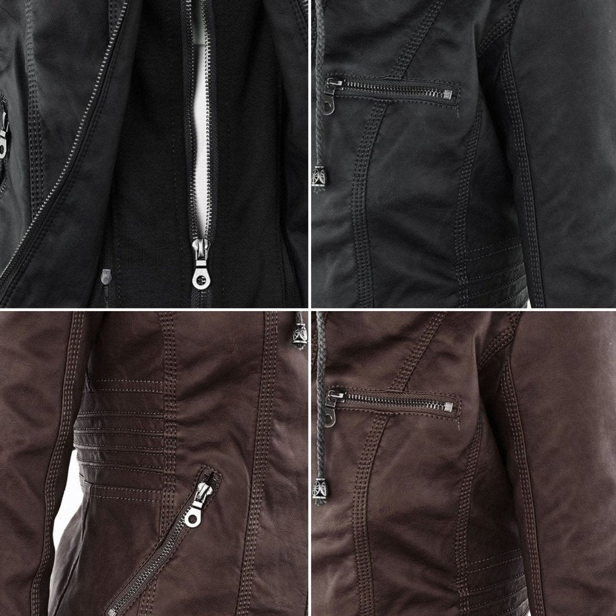 Annika Faux Leather Hooded Jacket