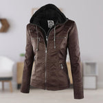 Annika Faux Leather Hooded Jacket