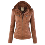 Annika Faux Leather Hooded Jacket