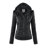 Annika Faux Leather Hooded Jacket
