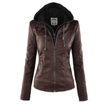 Annika Faux Leather Hooded Jacket