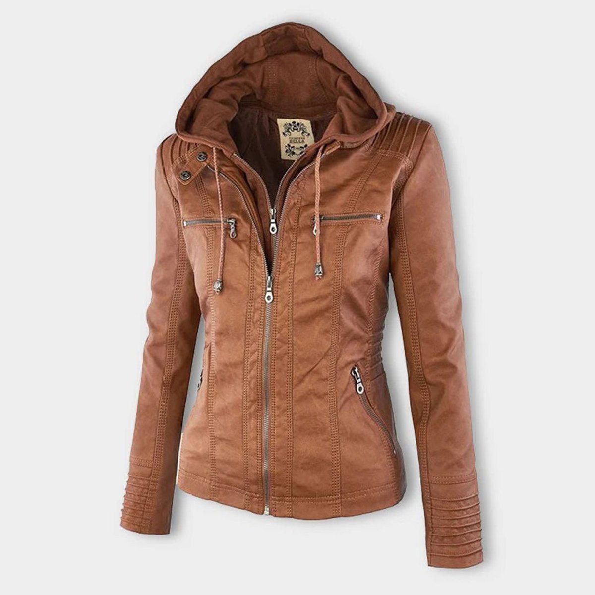 Annika Faux Leather Hooded Jacket