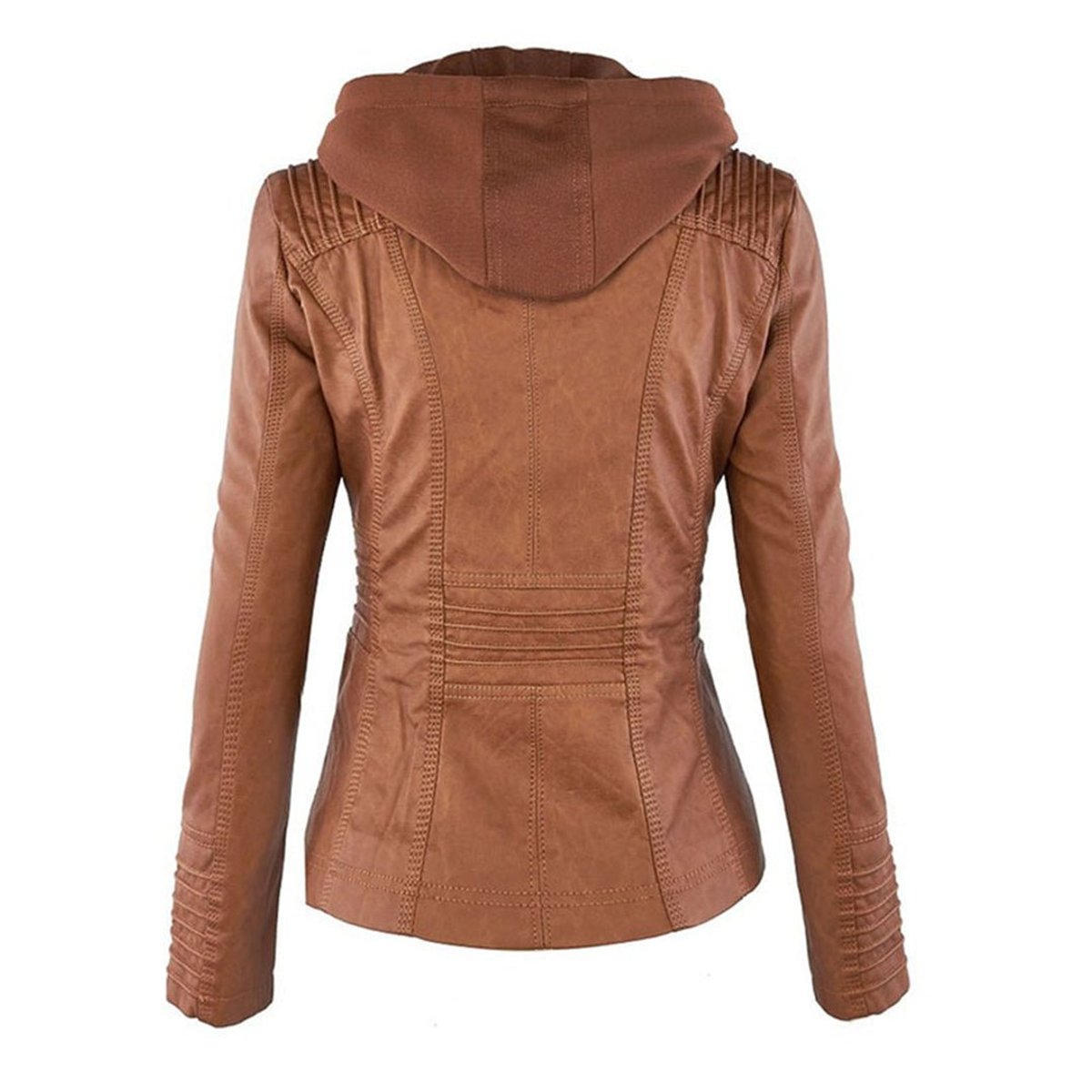 Annika Faux Leather Hooded Jacket