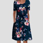 Hannah Floral A-Line Dress with Pockets