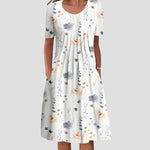 Hannah Floral A-Line Dress with Pockets