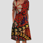 Hannah Floral A-Line Dress with Pockets