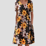Hannah Floral A-Line Dress with Pockets