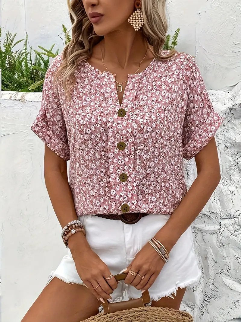 Charlotte Floral Print Cotton Blouse