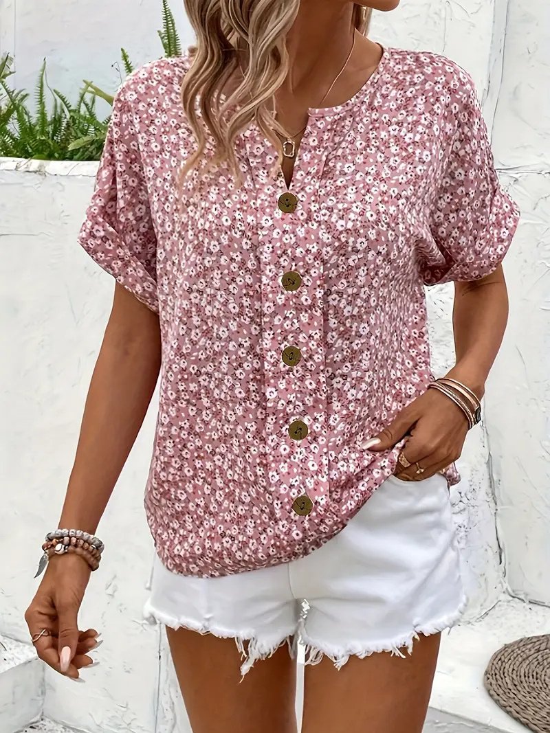 Charlotte Floral Print Cotton Blouse