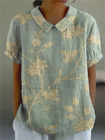 Clara Short-Sleeve Floral Print Shirt Blouse