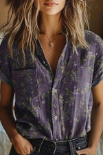 Elisabeth Floral Vintage Print Cotton Blouse
