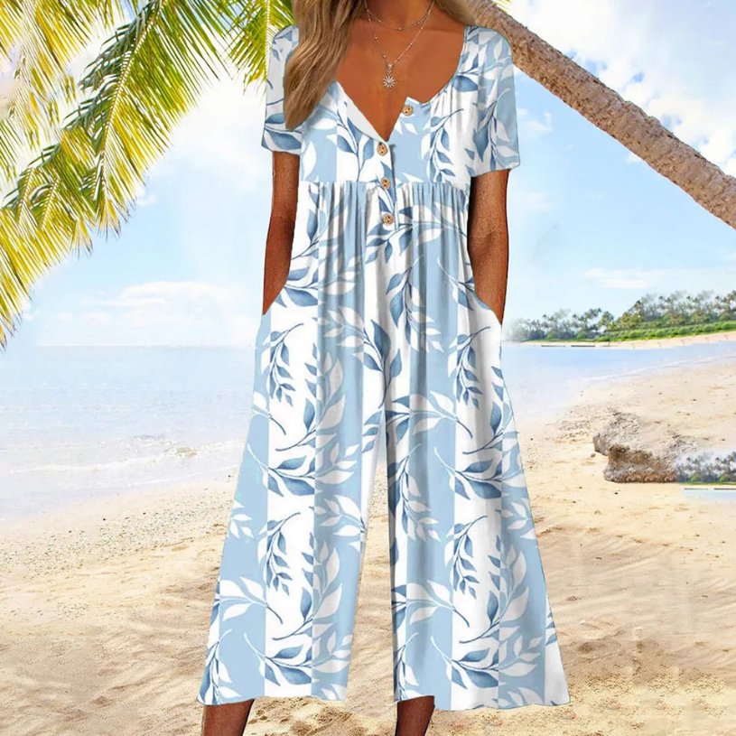 Leonie Short-Sleeve Culotte Jumpsuit