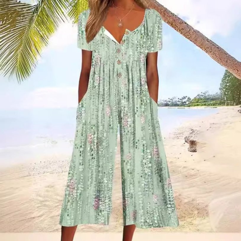 Leonie Short-Sleeve Culotte Jumpsuit