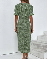 Sophie Short-Sleeve V-Neck Wrap Midi Dress