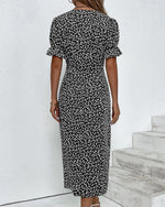 Sophie Short-Sleeve V-Neck Wrap Midi Dress