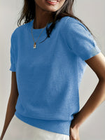 Nora Short Sleeve Crewneck Knit Top