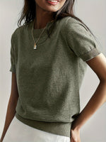 Nora Short Sleeve Crewneck Knit Top