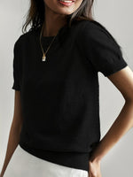 Nora Short Sleeve Crewneck Knit Top