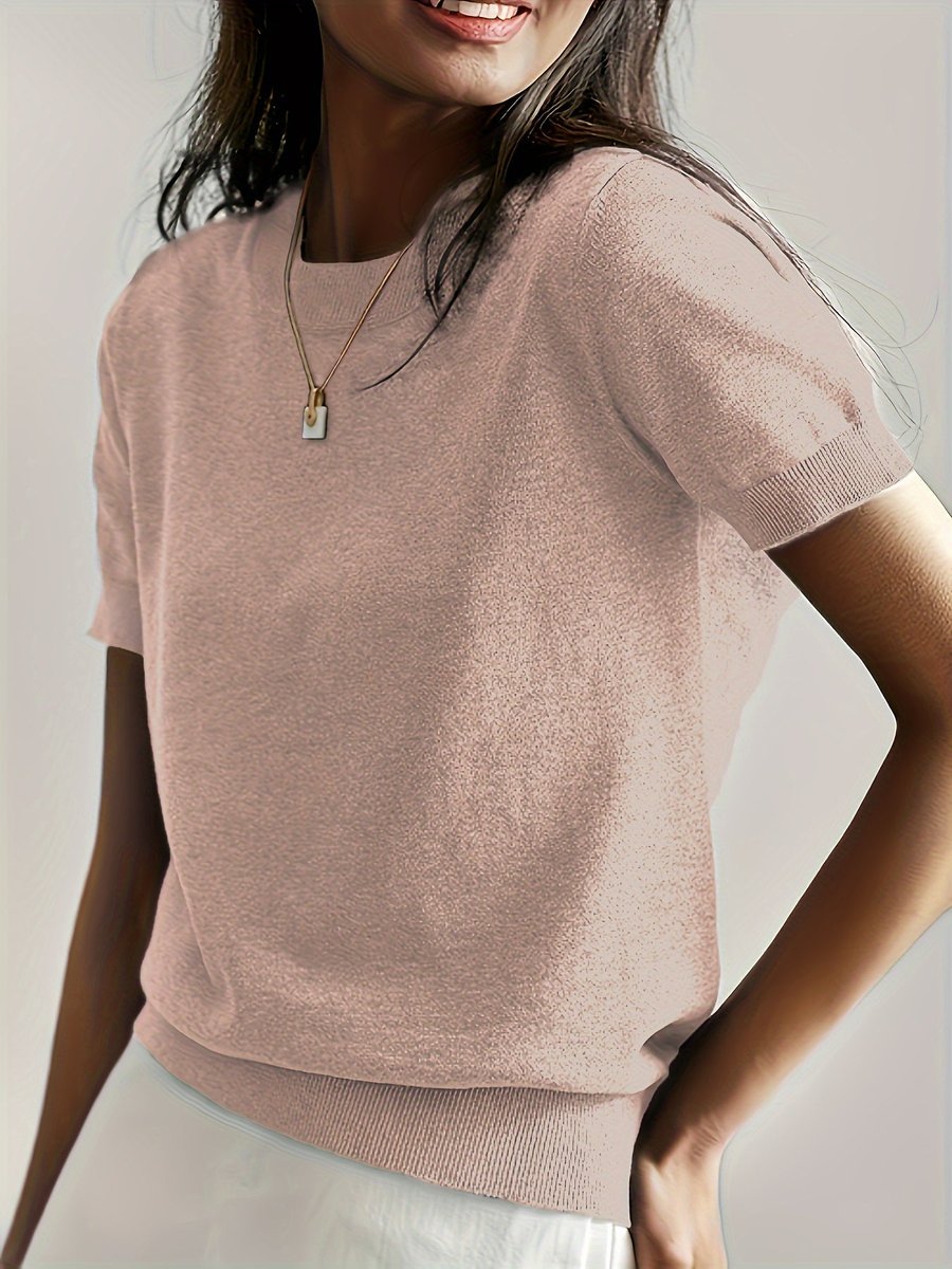 Nora Short Sleeve Crewneck Knit Top