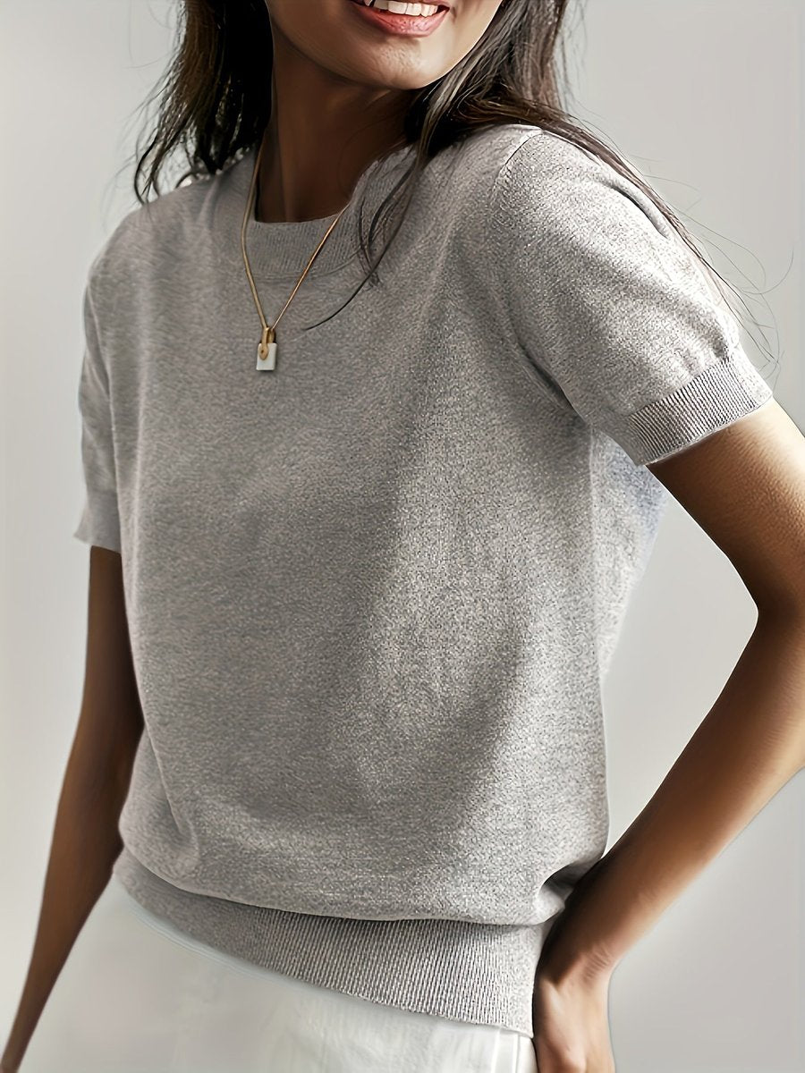 Nora Short Sleeve Crewneck Knit Top