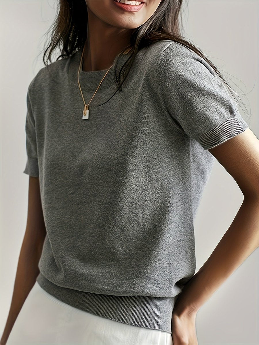 Nora Short Sleeve Crewneck Knit Top