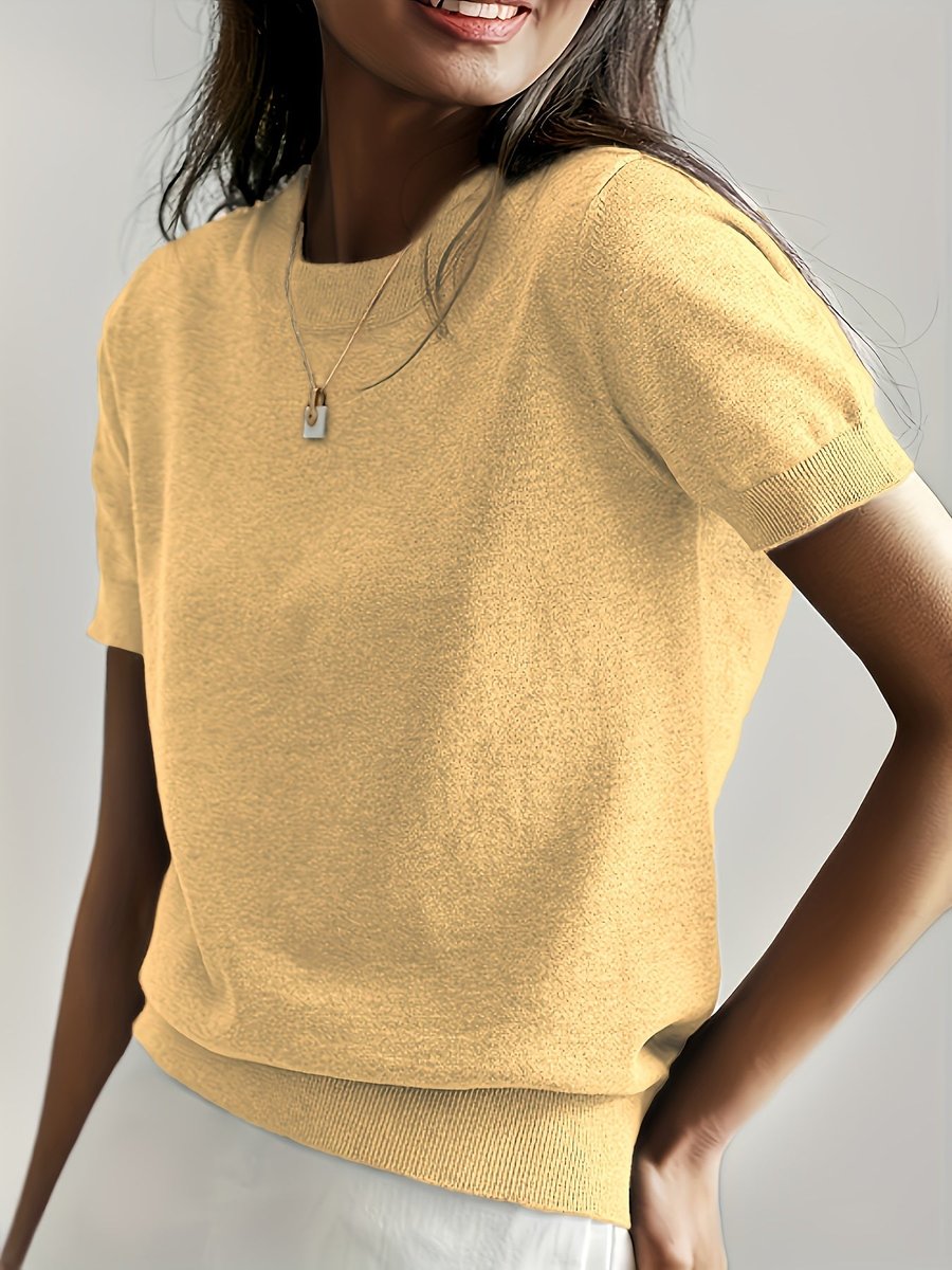 Nora Short Sleeve Crewneck Knit Top