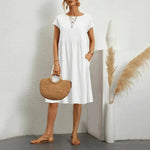 Elfriede Ruffle Trim Summer Dress with Pockets