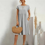 Elfriede Ruffle Trim Summer Dress with Pockets