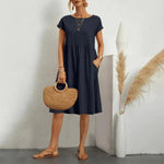 Elfriede Ruffle Trim Summer Dress with Pockets