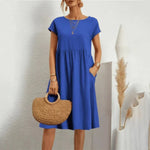 Elfriede Ruffle Trim Summer Dress with Pockets