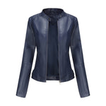 Katharina Cropped Tailored Faux Leather Biker Jacket