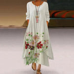 Katharina Long-Sleeve Floral Print Maxi Dress