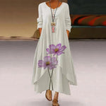 Katharina Long-Sleeve Floral Print Maxi Dress