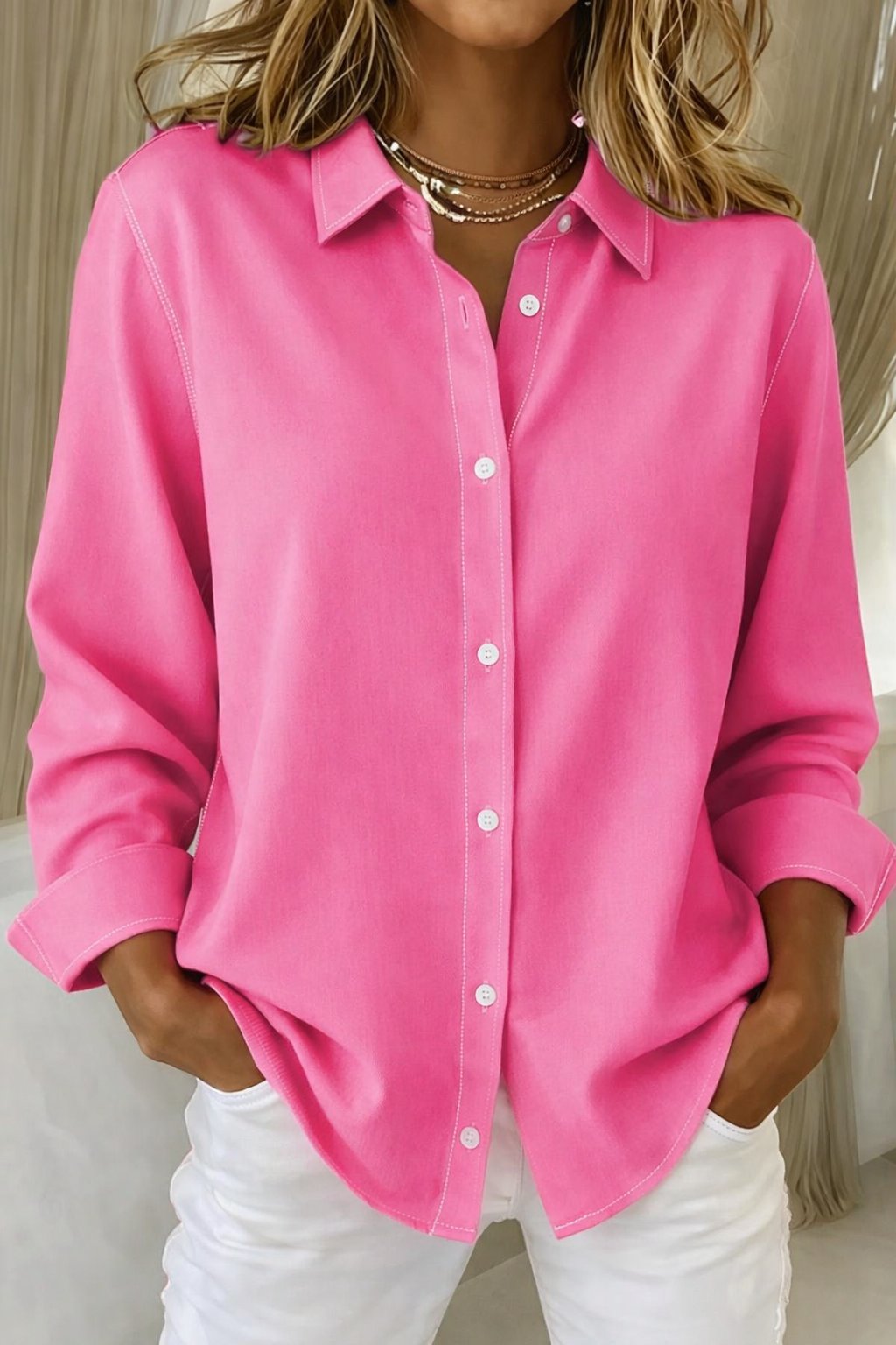 Katharina Long-Sleeve Button-Down Blouse Relaxed Fit