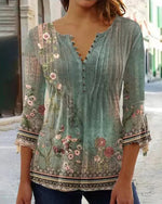 Charlotte Floral Henley Blouse