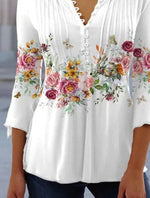 Charlotte Floral Henley Blouse