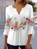 Charlotte Floral Henley Blouse