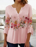 Charlotte Floral Henley Blouse