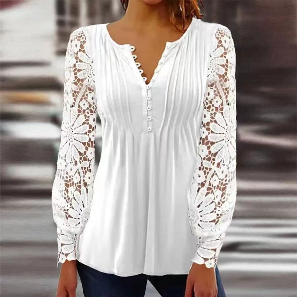 Charlotte Floral Henley Blouse