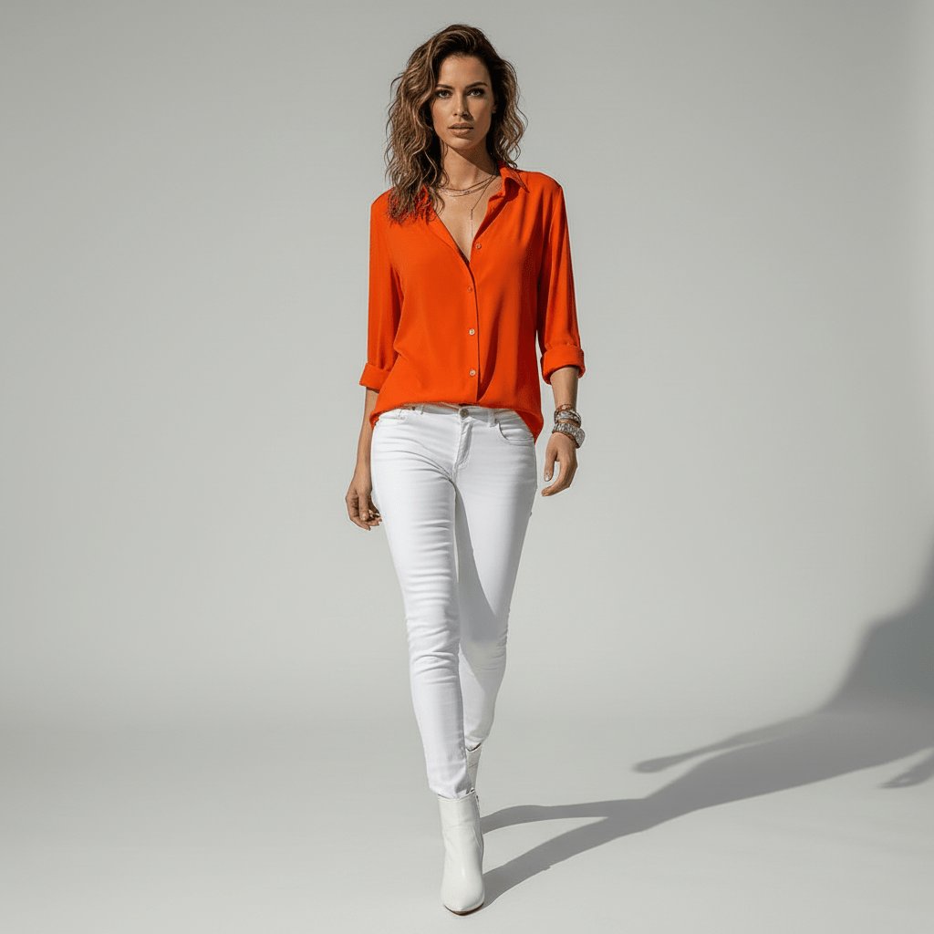 Sophie Long Sleeve Collared Button-Front Blouse