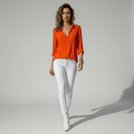 Sophie Long Sleeve Collared Button-Front Blouse