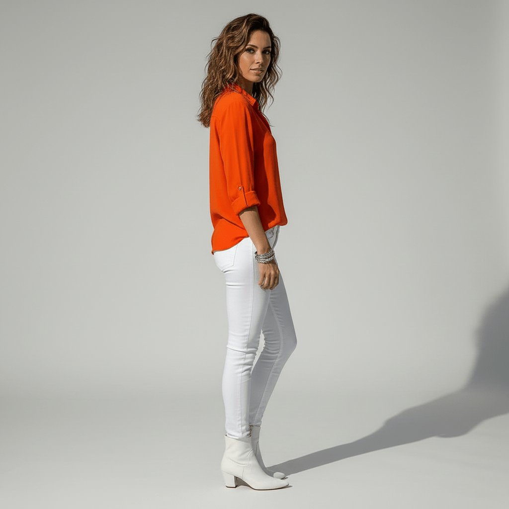 Sophie Long Sleeve Collared Button-Front Blouse