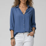 Sophie Long Sleeve Collared Button-Front Blouse