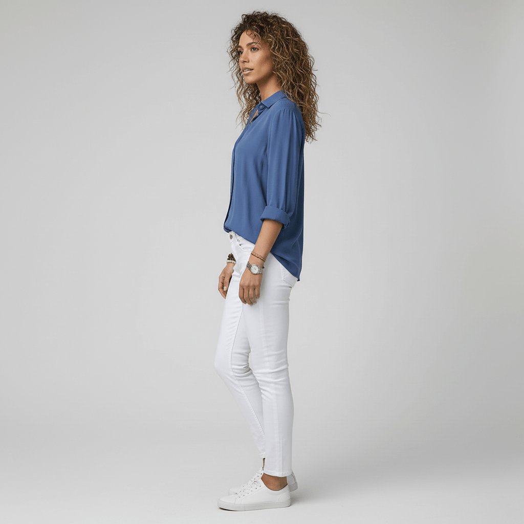 Sophie Long Sleeve Collared Button-Front Blouse