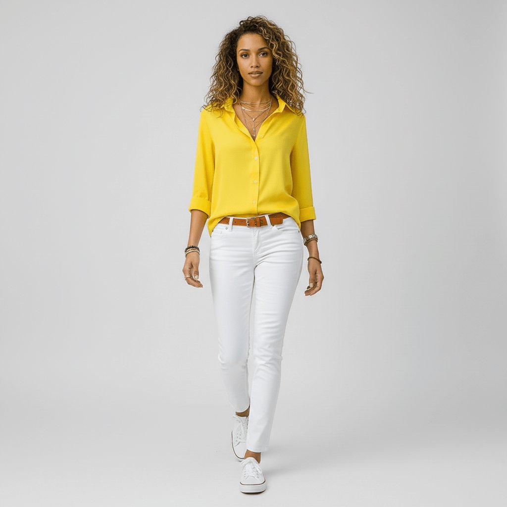 Sophie Long Sleeve Collared Button-Front Blouse