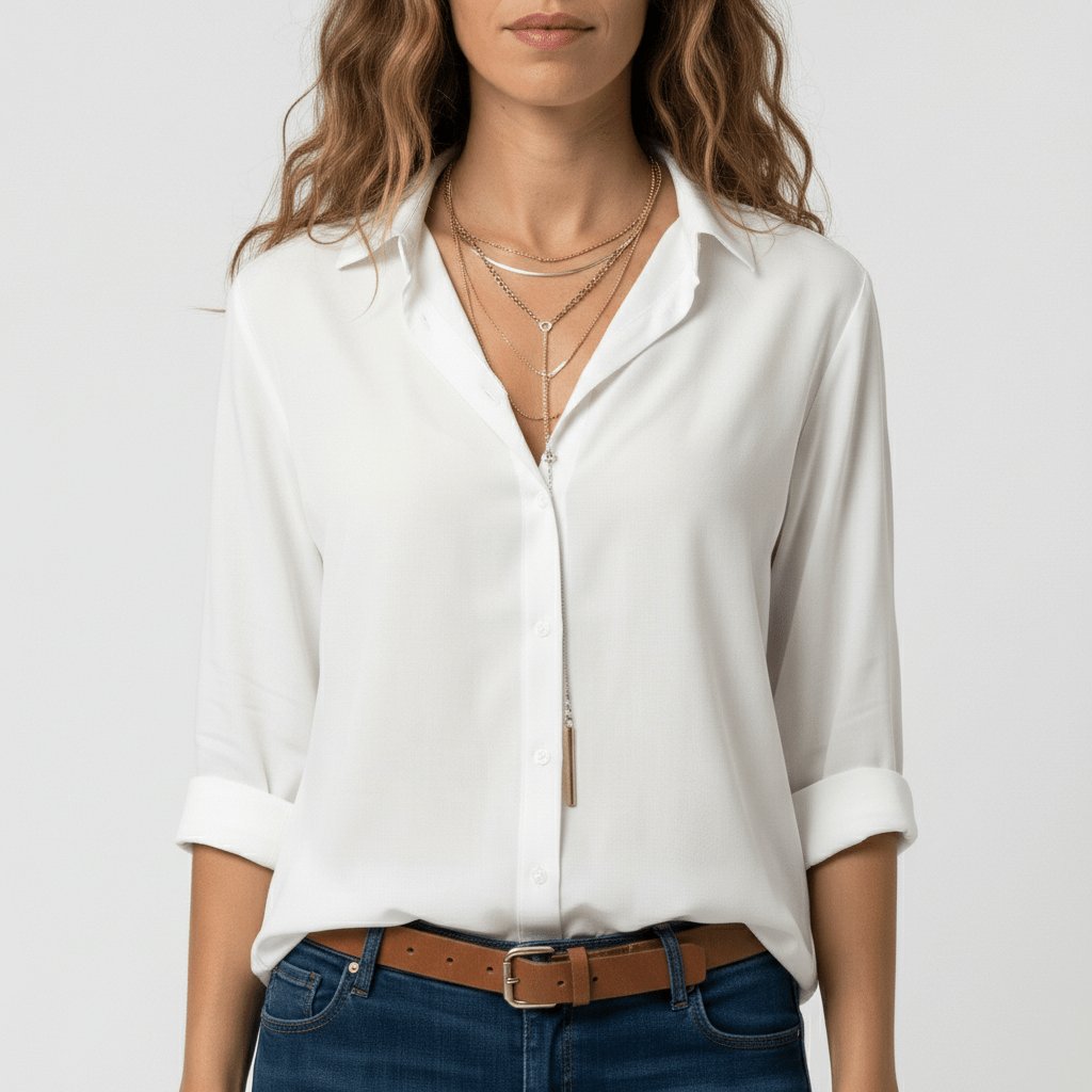 Sophie Long Sleeve Collared Button-Front Blouse