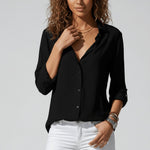 Sophie Long Sleeve Collared Button-Front Blouse